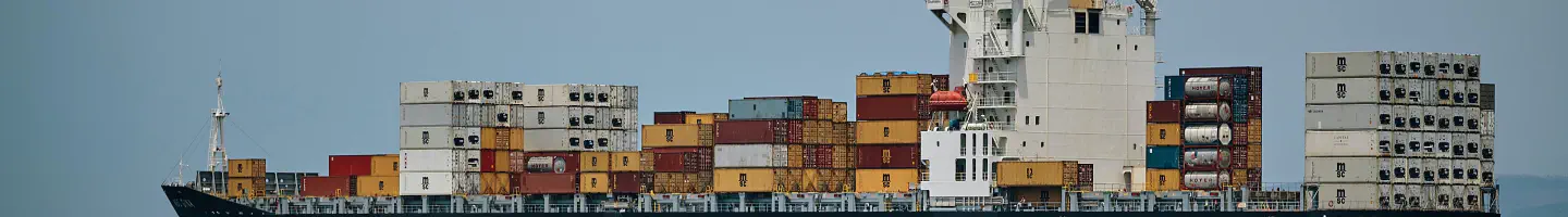 Ship with cargo containers